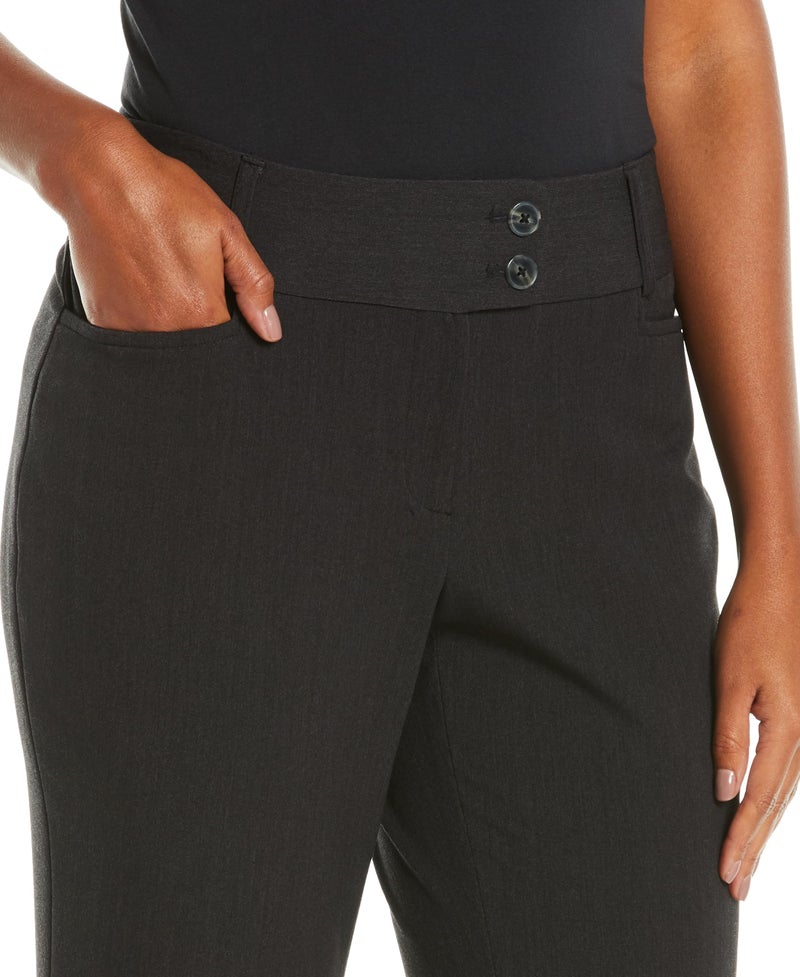 Rafaella Women's Curvy Fit Gabardine Bootcut Stretch Dress Pants with Pockets, Soft Stretch Work Slacks, 29" & 32" Inseams, Graphite, 12 - Image 2